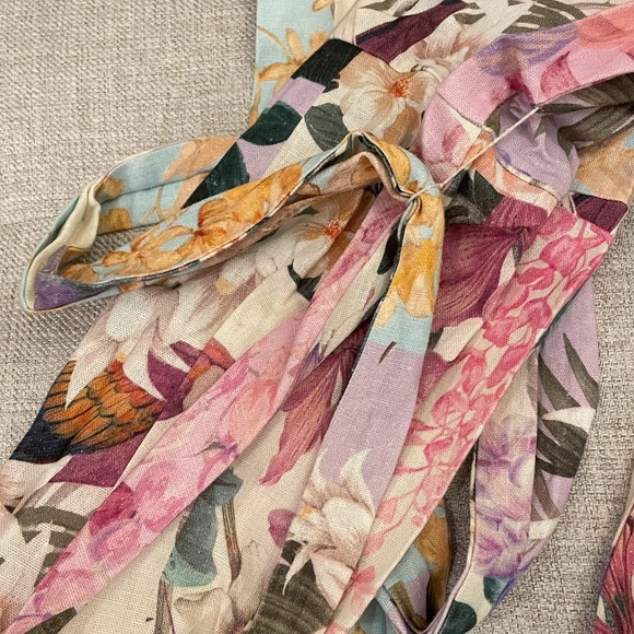 Zara multicolored print floral dress pink white - Picture 15 of 16